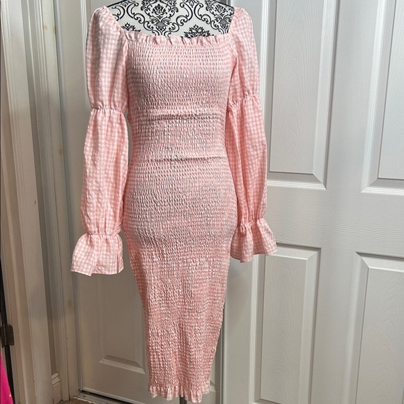Dresses & Skirts - SNDYS Pink‎ Gingham Smocked Dress Spring Summer 4